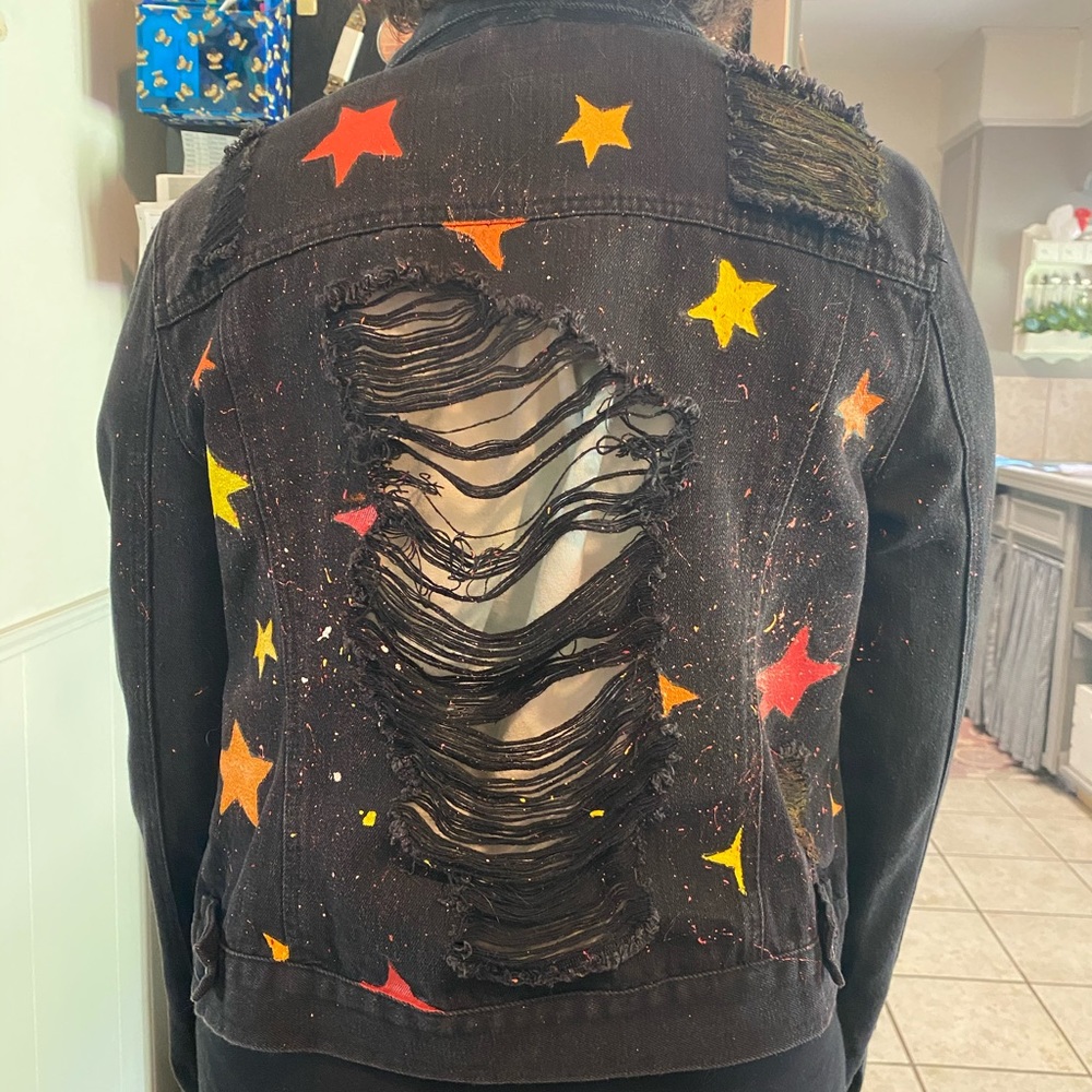 Painted jean jacket by me :)